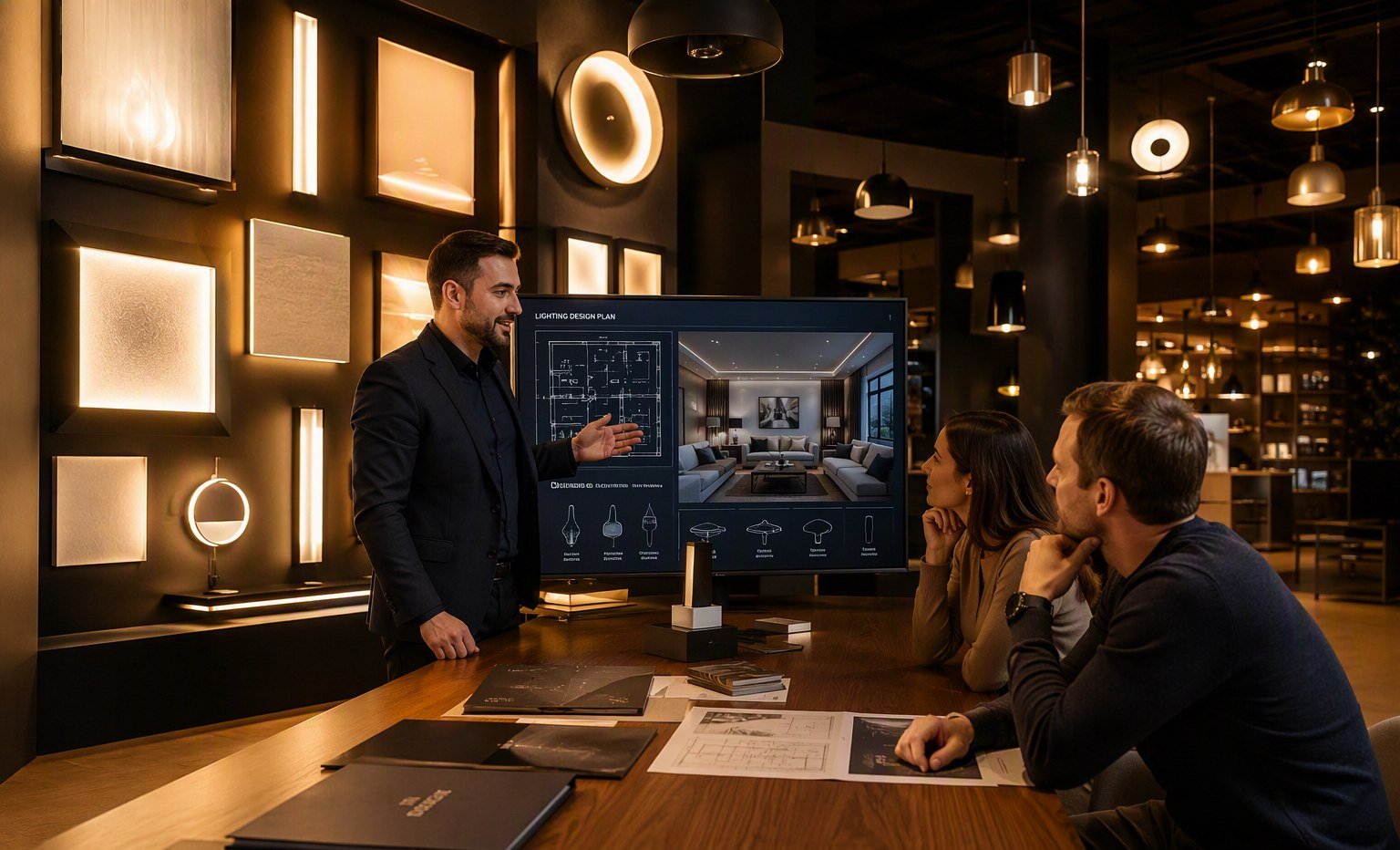 Lighting design consultation at Sebanz showroom
